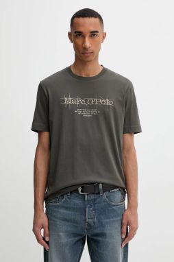 Bavlnené tričko Marc O'Polo pánske, zelená farba, s potlačou, 528230551196