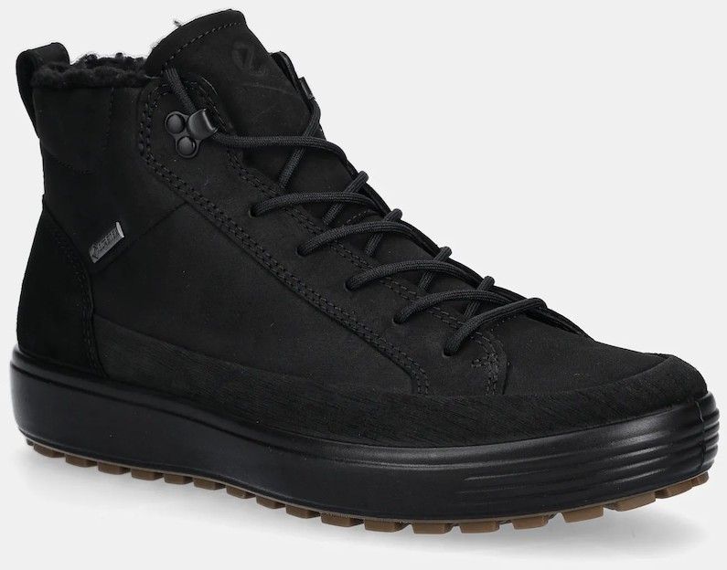 Nubukové topánky Ecco Soft 7 Tred High Boot čierna farba, 450444-51052
