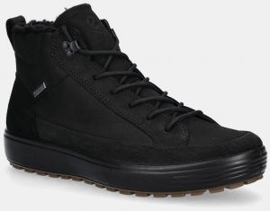 Nubukové topánky Ecco Soft 7 Tred High Boot čierna farba, 450444-51052