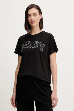 Bavlnené tričko Dkny dámske, čierna farba, DP5T1500