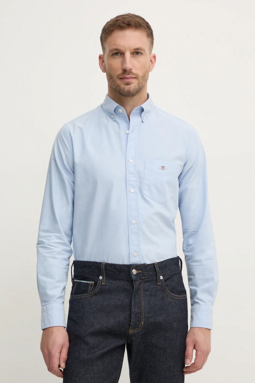 Bavlnená košeľa Gant pánska, regular, s golierom button-down, 3000200