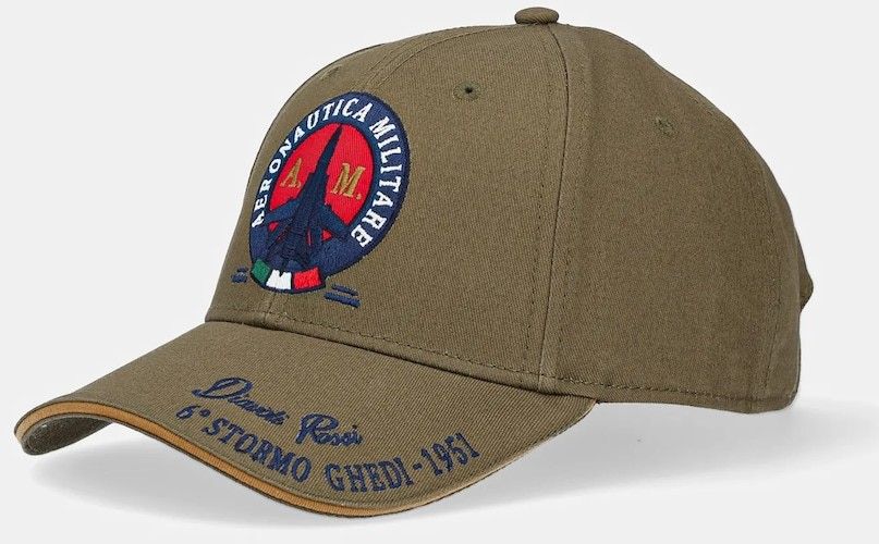 Bavlnená šiltovka Aeronautica Militare zelená farba, s nášivkou, HA1208CT2261