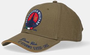 Bavlnená šiltovka Aeronautica Militare zelená farba, s nášivkou, HA1208CT2261