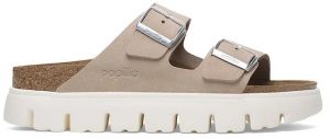 Semišové šľapky Birkenstock Birkenstock x Papillio Arizona Chunky dámske, ružová farba, na platforme, 1029117