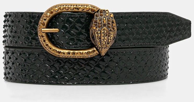 Kožený opasok Kurt Geiger London MAYFAIR zelená farba, 758471719
