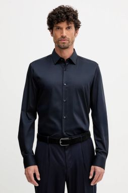 Košeľa Joop! tmavomodrá farba, slim, s klasickým golierom, 30044608
