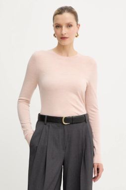 Vlnený sveter BOSS ružová farba, ľahký, 50544987