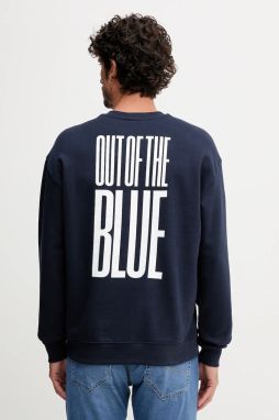 Bavlnená mikina United Colors of Benetton tmavomodrá farba, s potlačou, 3FWYU10AZ
