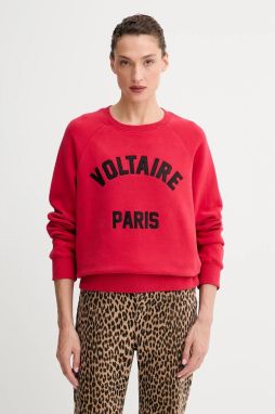 Mikina ZADIG&VOLTAIRE červená farba, s nášivkou, JWSS01674