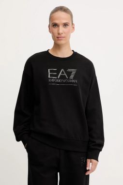 Mikina EA7 Emporio Armani čierna farba, s potlačou, AF12473.7W000416