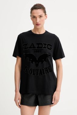 Bavlnené tričko ZADIG&VOLTAIRE dámske, čierna farba, JWTS02826