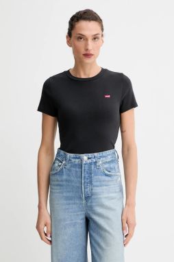 Bavlnené tričko Levi's 2-pak dámske, čierna farba, 004AO