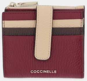 Kožená peňaženka Coccinelle METALLIC TRICOLOR bordová farba, E2.M10.11.F7.01