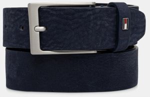 Semišový opasok Tommy Hilfiger tmavomodrá farba, AM0AM13754