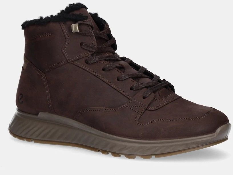 Nubukové topánky Ecco Exostride Mid Warm hnedá farba, 835414-02178