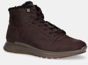 Nubukové topánky Ecco Exostride Mid Warm hnedá farba, 835414-02178