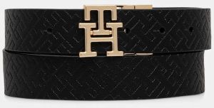 Obojstranný kožený opasok Tommy Hilfiger čierna farba, AW0AW18019