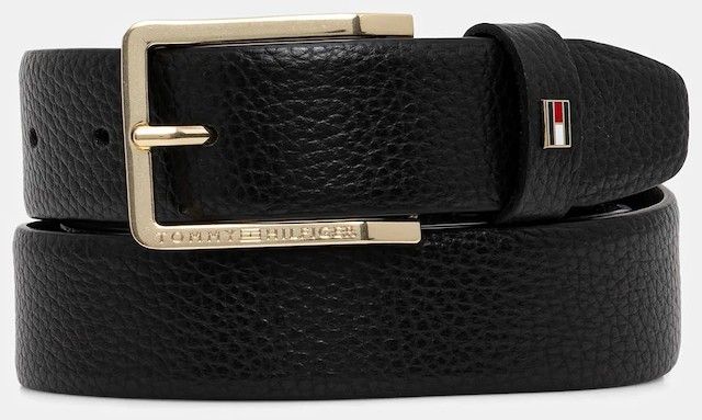 Kožený opasok Tommy Hilfiger čierna farba, AM0AM13756