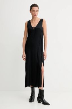 Šaty ZADIG&VOLTAIRE čierna farba, maxi, rovný strih, WWDR02556
