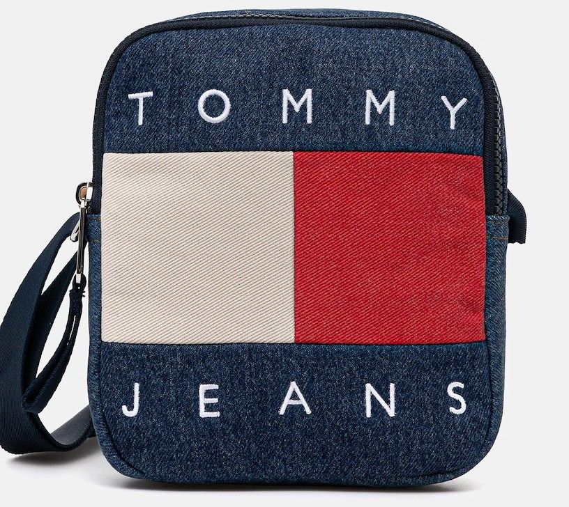 Taška Tommy Jeans modrá farba, AM0AM13814
