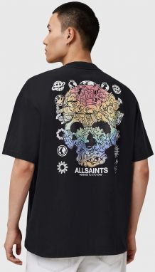 Bavlnené tričko AllSaints TRANCE pánske, čierna farba, vzorované, M022PD