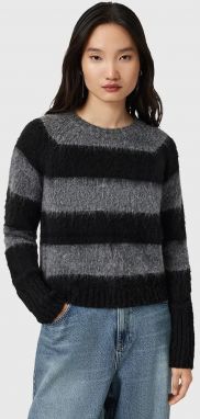 Sveter s prímesou vlny AllSaints LOU čierna farba, W053KD