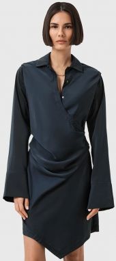 Šaty AllSaints TIRA tmavomodrá farba, mini, priliehavé, W013DD