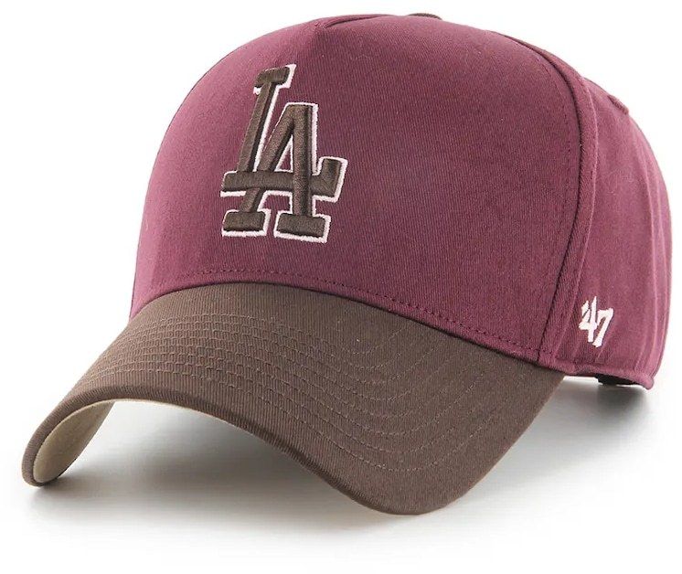 Bavlnená šiltovka 47 brand MLB Los Angeles Dodgers bordová farba, BCPTN-MDTTC12GWP-KM12