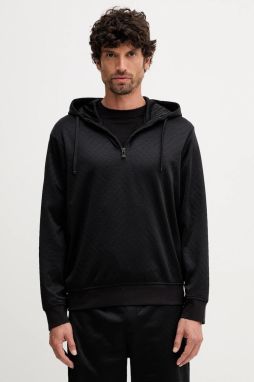 Mikina Armani Exchange čierna farba, s kapucňou, jednofarebná, XM001355 AF16259
