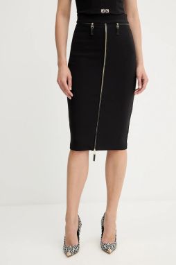 Sukňa Elisabetta Franchi čierna farba, midi, puzdrová, GO13456E2