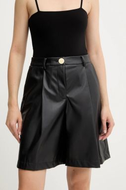 Šortky Armani Exchange čierna farba, jednofarebné, vysoký pás, XW001265 AF16106