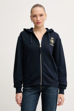 Bavlnená mikina Tommy Hilfiger tmavomodrá farba, s kapucňou, s nášivkou, WW0WW46126