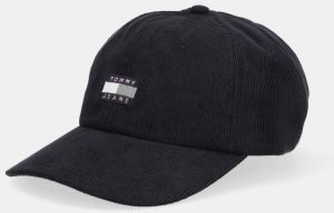 Menčestrová baseballová čiapka Tommy Jeans čierna farba, AM0AM13667