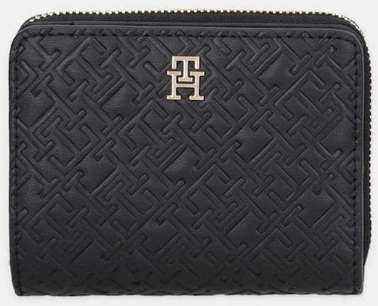 Peňaženka Tommy Hilfiger dámska, čierna farba, AW0AW17743