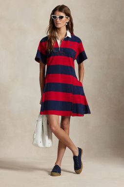 Bavlnené šaty Polo Ralph Lauren červená farba, mini, áčkový strih, 211971761