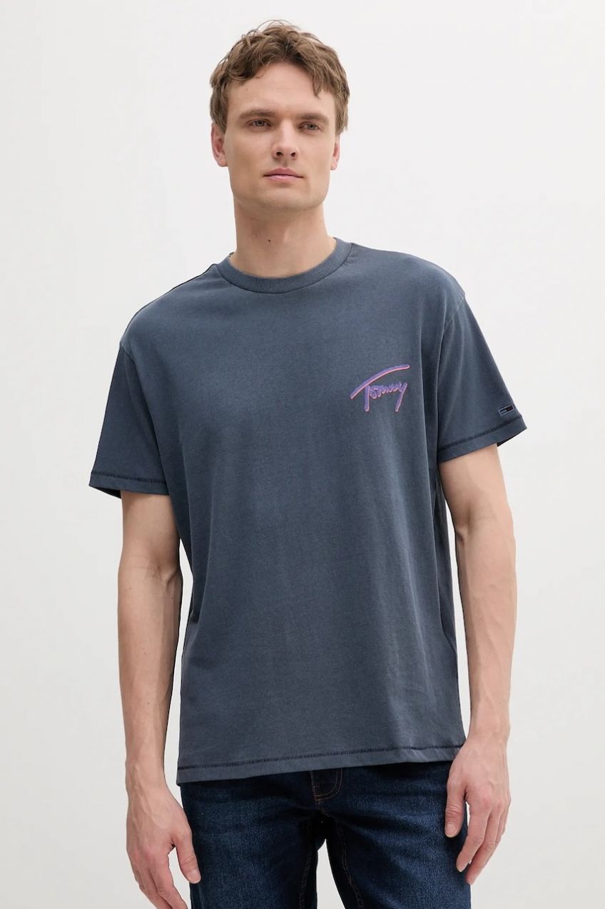 Bavlnené tričko Tommy Jeans pánske, s potlačou, DM0DM20768