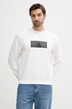 Mikina Armani Exchange biela farba, s nášivkou, XM000743 AF13047