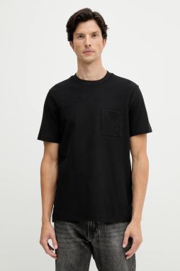 Bavlnené tričko Tommy Hilfiger pánske, čierna farba, jednofarebné, MW0MW39365