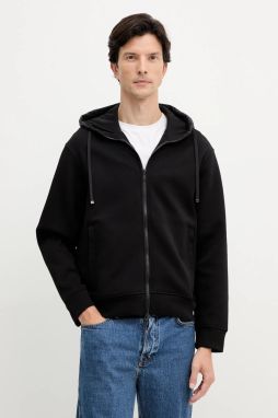 Mikina Armani Exchange čierna farba, s kapucňou, jednofarebná, XM001891 AF10818