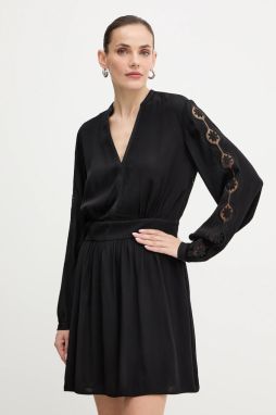 Šaty Twinset čierna farba, mini, áčkový strih, 252TP2150