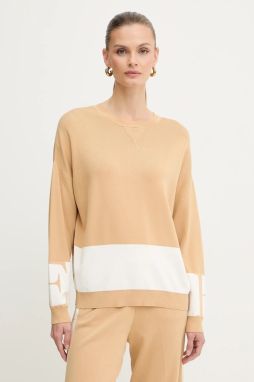 Sveter Elisabetta Franchi béžová farba, ľahké, MK01S56E2