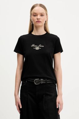 Tričko Guess Jeans dámske, čierna farba, W5BI09 J1314