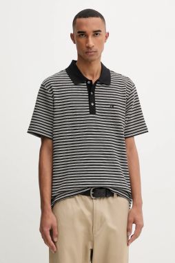 Polo tričko Calvin Klein pánske, čierna farba, vzorované, LV04LD205G
