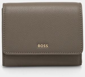 Kožená peňaženka BOSS dámska, šedá farba, 50523685