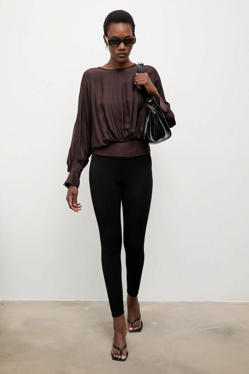 Blúzka Answear.LAB hnedá farba, jednofarebná