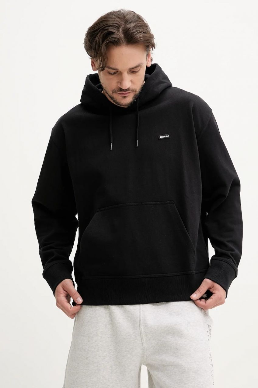 Mikina Dickies Clancy Heavyweight Hoodie Black pánska, čierna farba, s kapucňou, jednofarebná, DK0A87CJBLK1