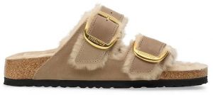 Semišové papuče Birkenstock Arizona Big Buckle Shearling béžová farba, 1030384