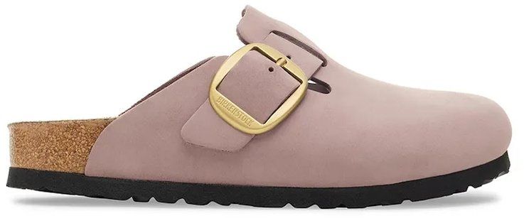 Nubukové šľapky Birkenstock Boston Big Buckle fialová farba, 1030544
