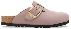 Nubukové šľapky Birkenstock Boston Big Buckle fialová farba, 1030544