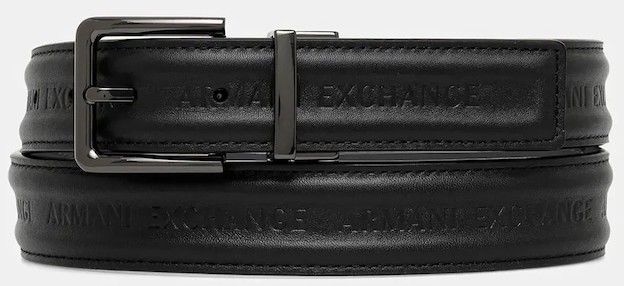Obojstranný kožený opasok Armani Exchange čierna farba, XM001932 AF19019